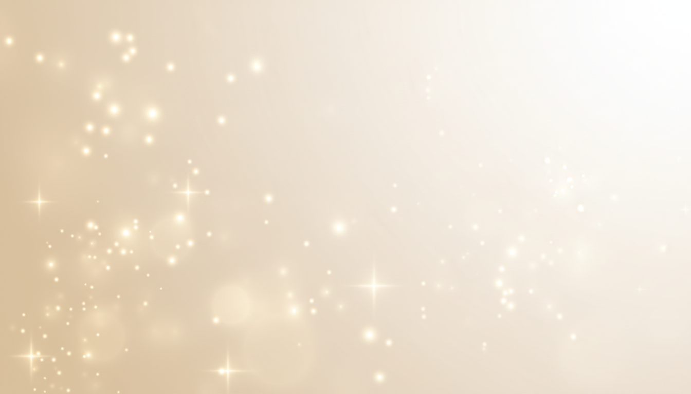 Soft golden background with sparkling light effects creating a dreamy atmosphere.